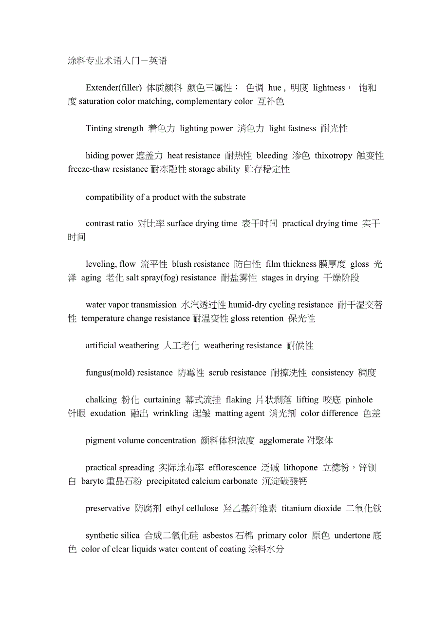 涂料专业术语入门_第1页