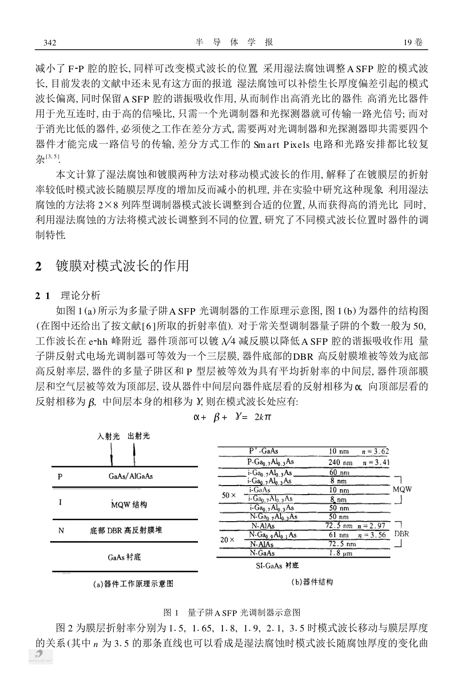 多量子阱非对称法布里珀罗光调制器的模式波长调整_第2页