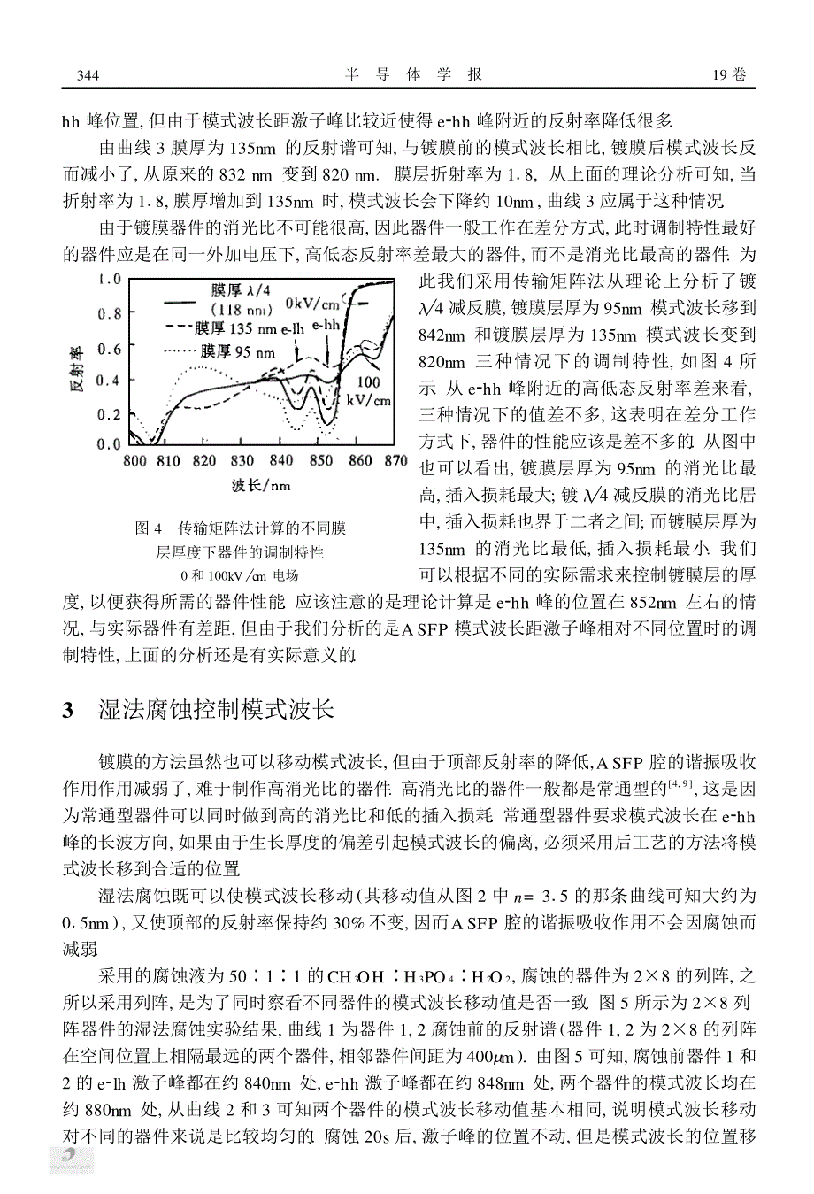 多量子阱非对称法布里珀罗光调制器的模式波长调整_第4页