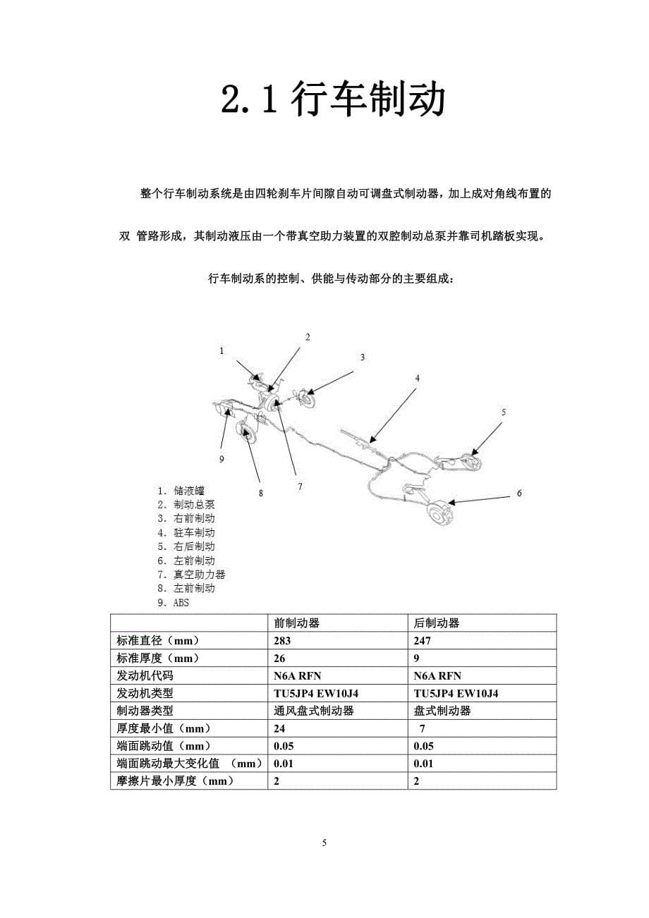 标致307制动系统故障的检测与维修_第5页