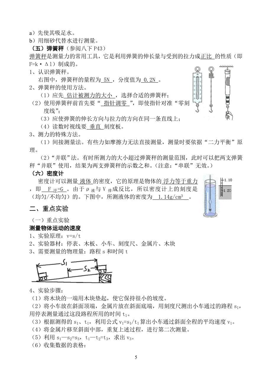 初中物理实验归类复习_第5页