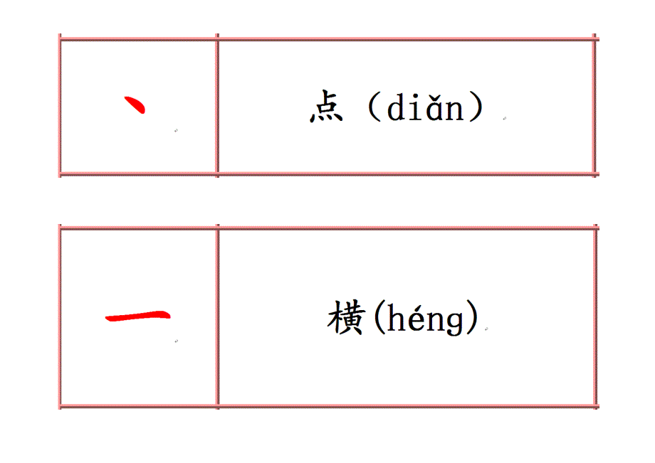 汉字笔画名称卡片_第1页