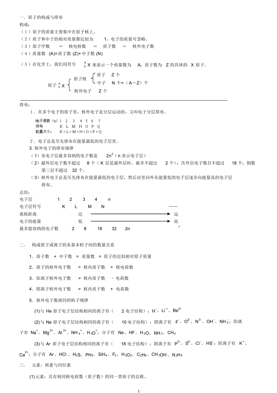 要点一构成原子或离子的各基本粒子间的数量关系_第1页
