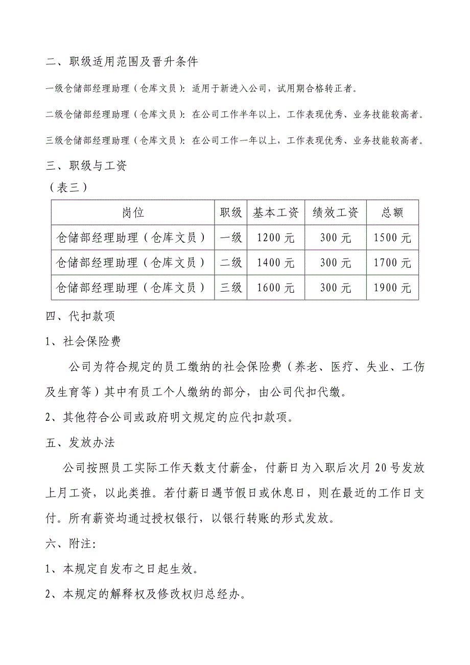 仓储物流部薪资制度_第4页