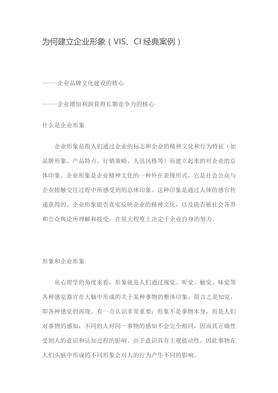 企业形象品牌形象如何建立(vis、ci经典案例)_第1页