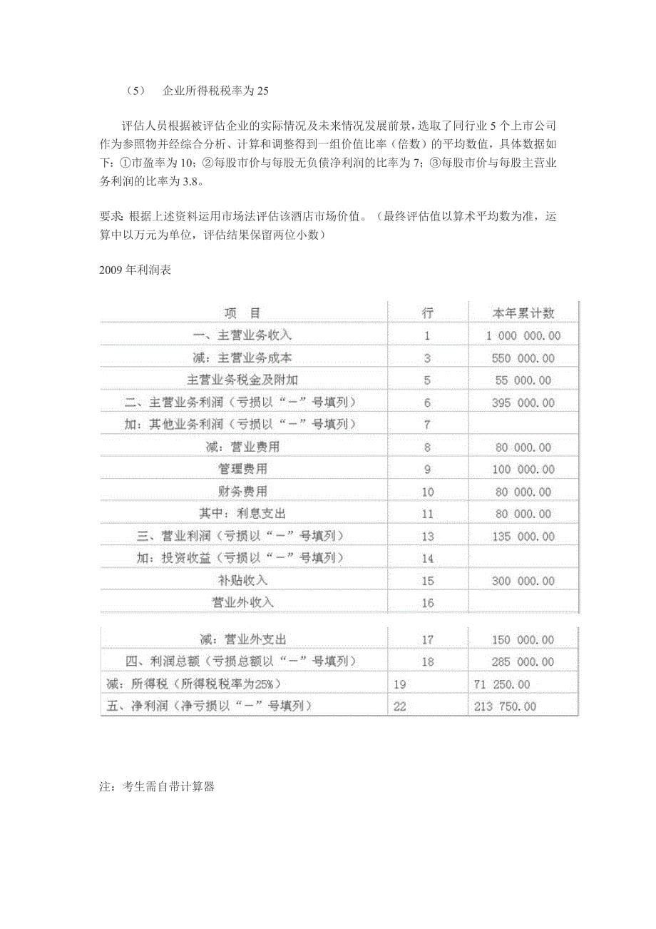 暨南大学2011资产评估真题_第5页