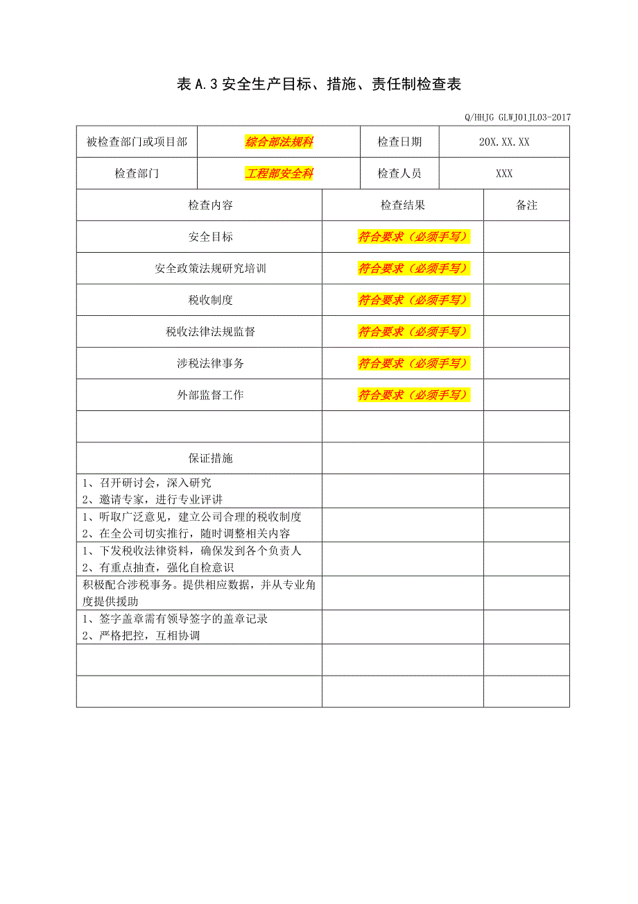 1.3.1安全生产目标、措施、责任制检查表(月)_第2页