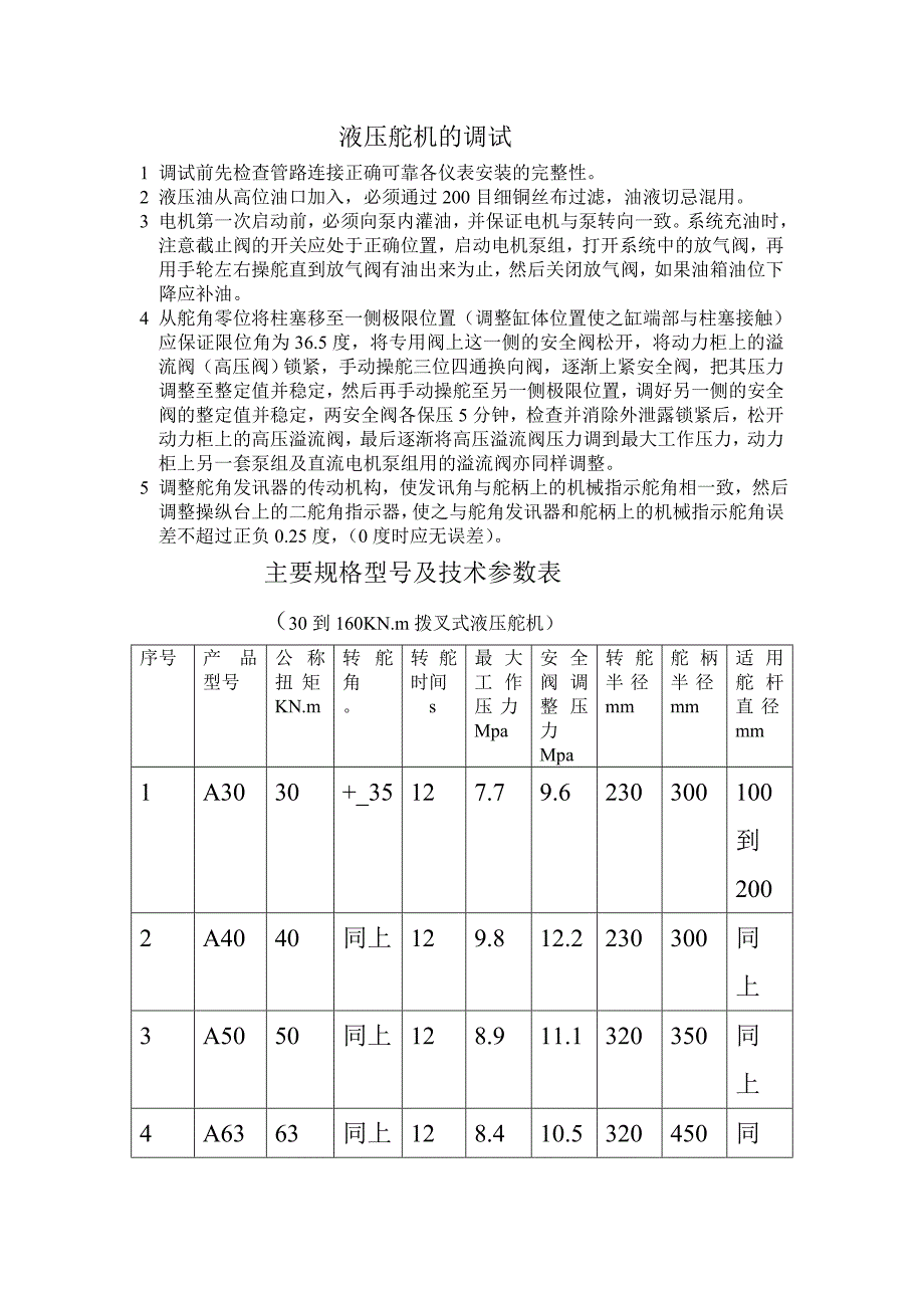 液压舵机的调试_第1页