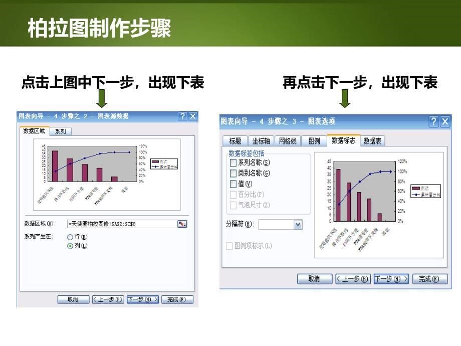 如何采用两轴线柱图制作柏拉图_第5页