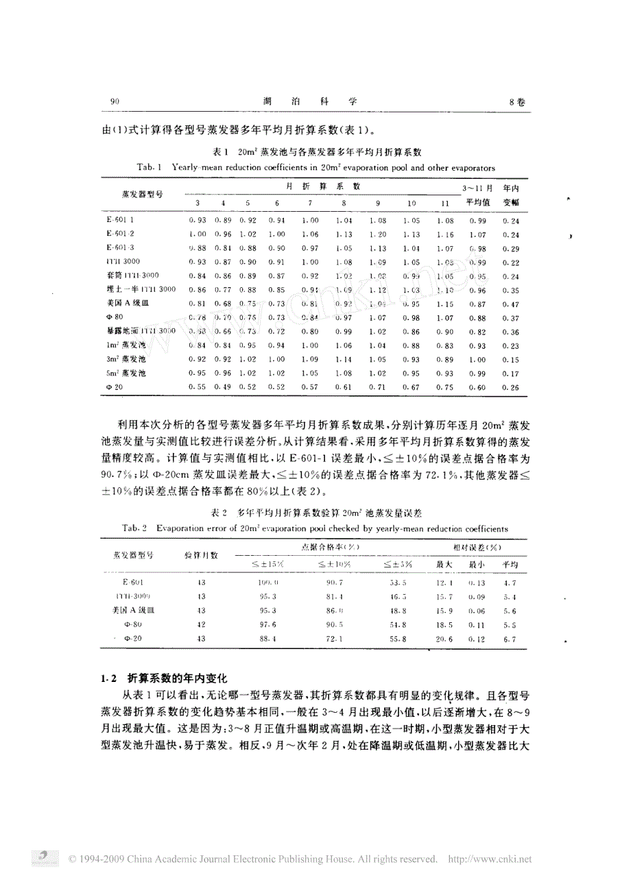 南四湖蒸发实验站蒸发器折算系数研究_第2页