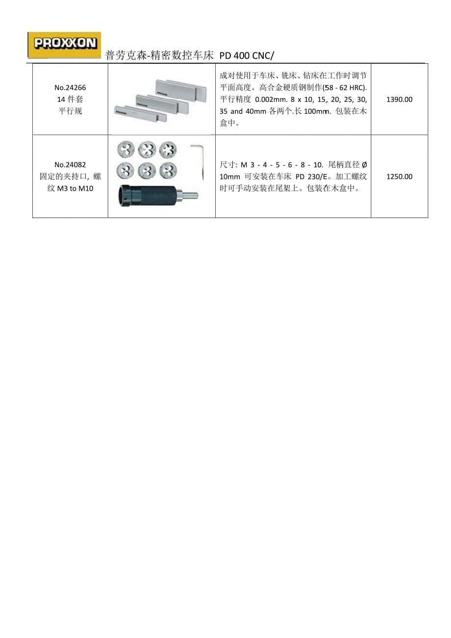 车床及数控车床配置价格表_第5页