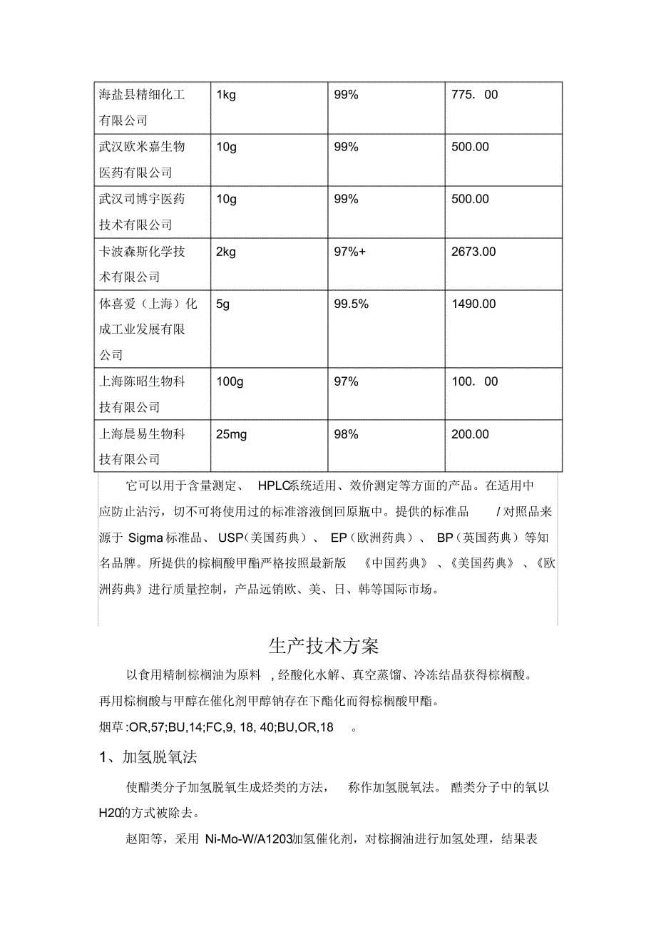 棕榈酸甲酯产品商业计划书_第5页