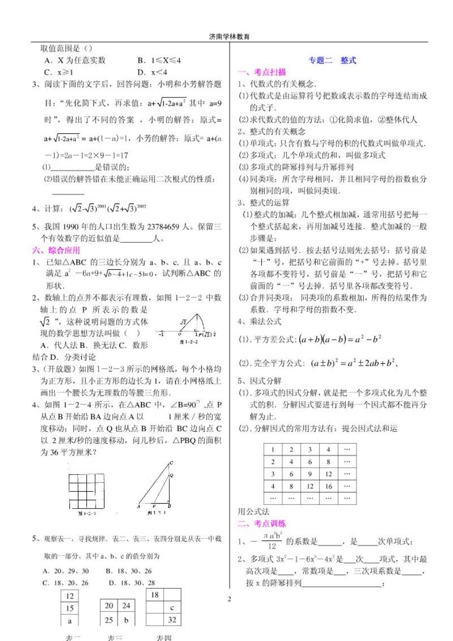 中考数学专题复习_第2页