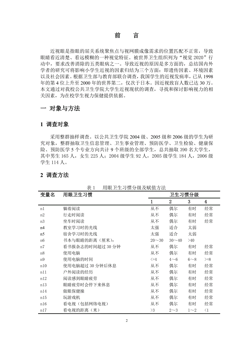 某校公共卫生专业学生近视现状调查分析_第4页