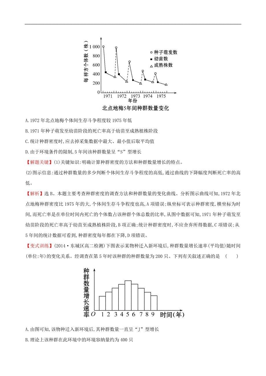 2015高中生物_专训二_种群的特征和数量变化_新人教版必修3_第5页