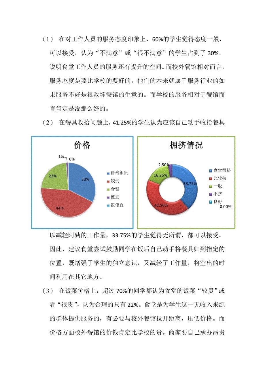 大学食堂与校外餐馆的比较分析_第5页