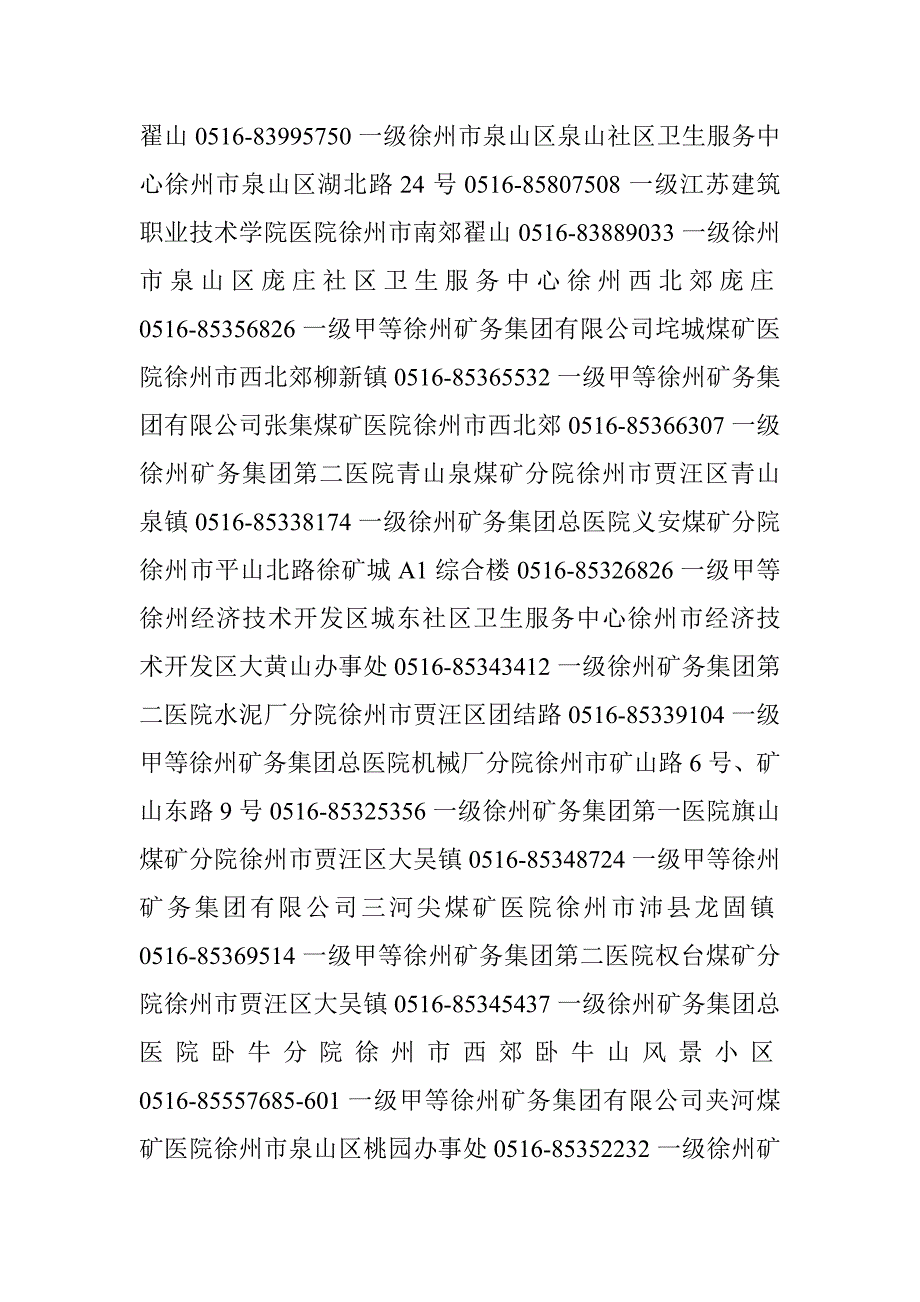 徐州市医保定点医院地址、电话_第2页