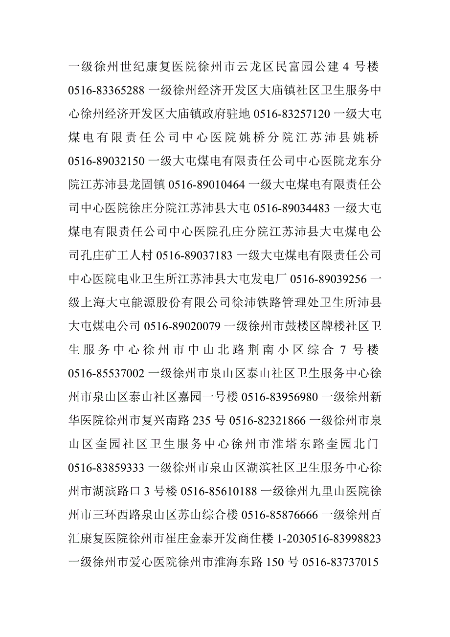 徐州市医保定点医院地址、电话_第4页