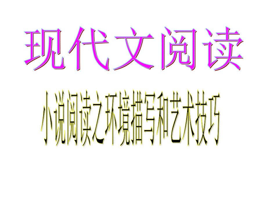 小说阅读复习之环境描写和艺术手法_第1页