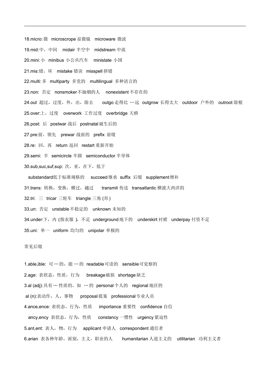 英语单词常见前后缀词根总结_第2页