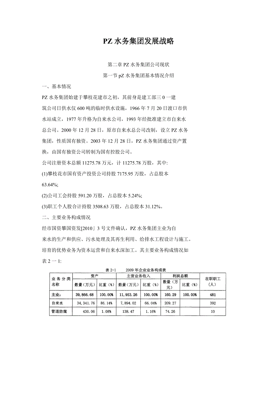 PZ水务集团发展战略_第1页