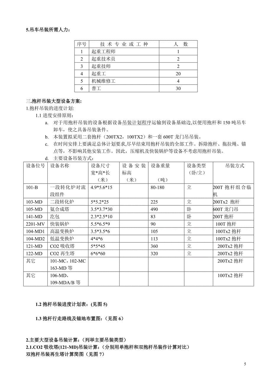 海天化合成氨装置大型设备吊装方案_第5页