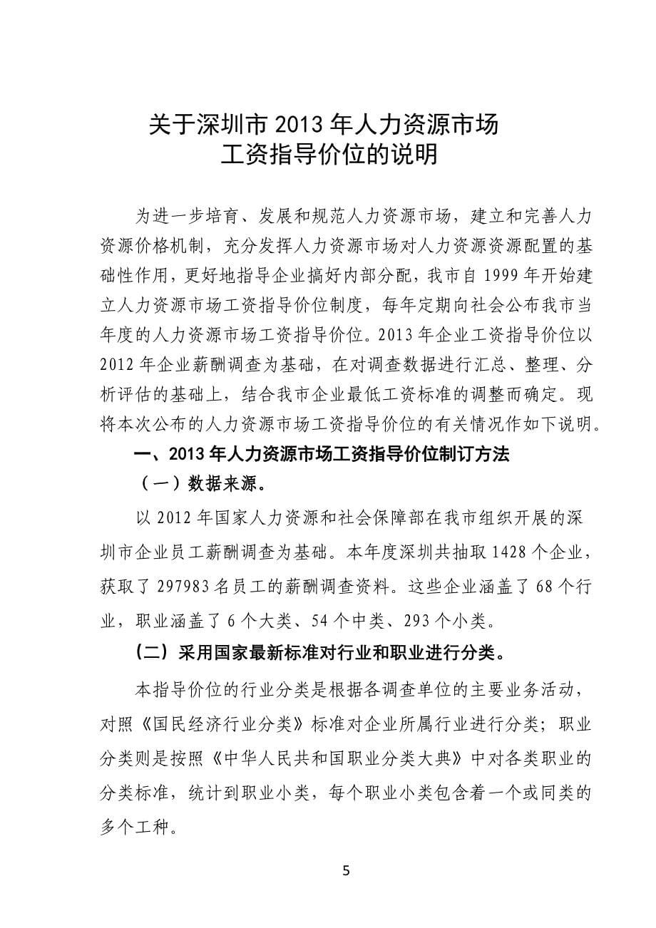 2013年深圳市人力资源市场工资指导价位_第5页
