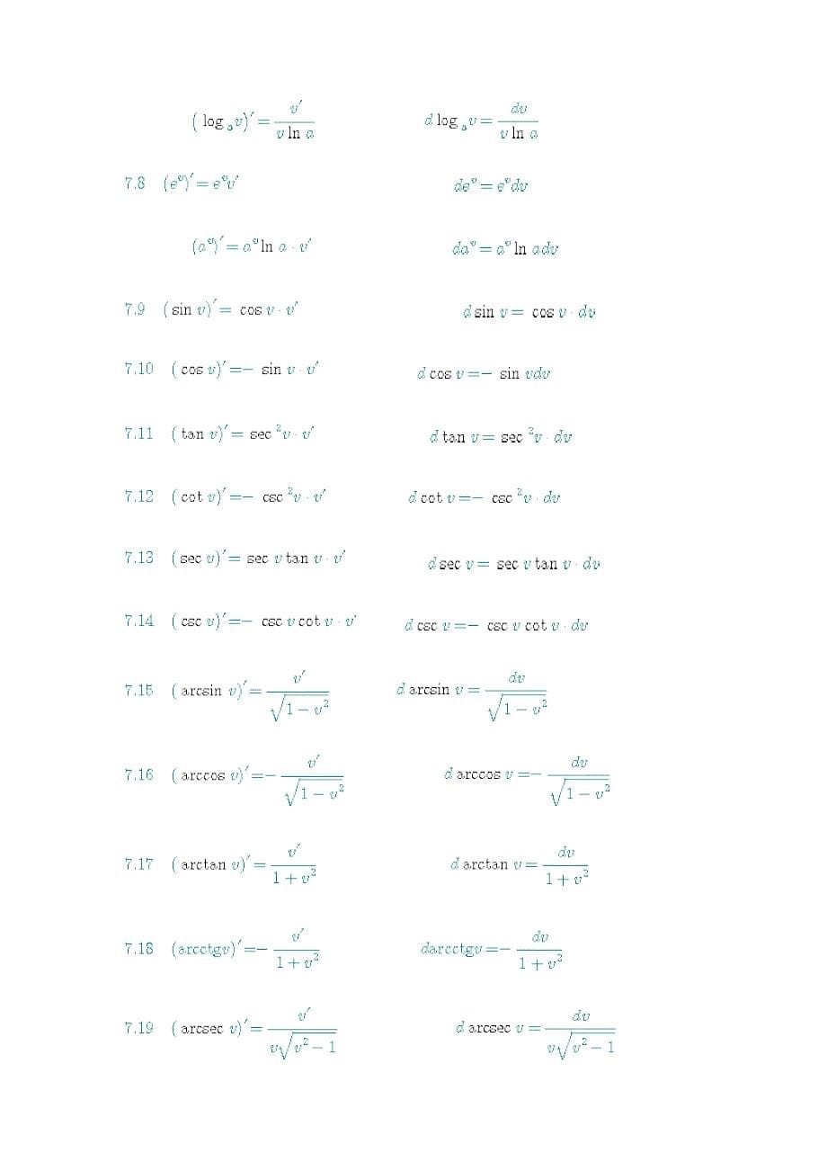 常用数学公式高数非常有用_第5页