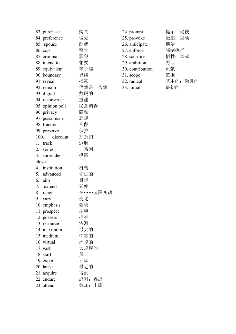 [英语四六级]2008年6月四级真题核心词汇_第2页