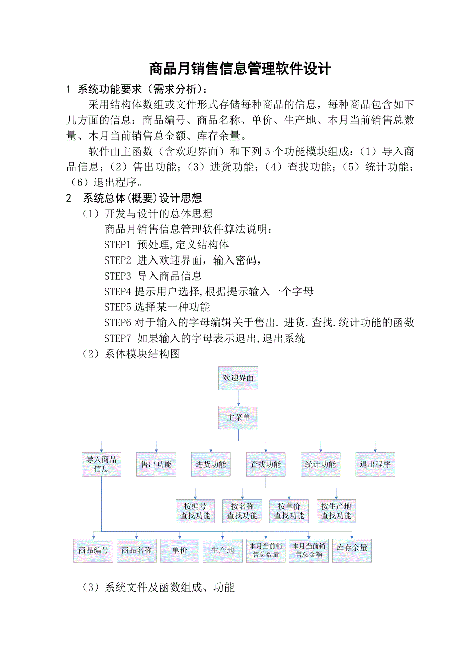 商品月销售信息管理软件设计_第3页