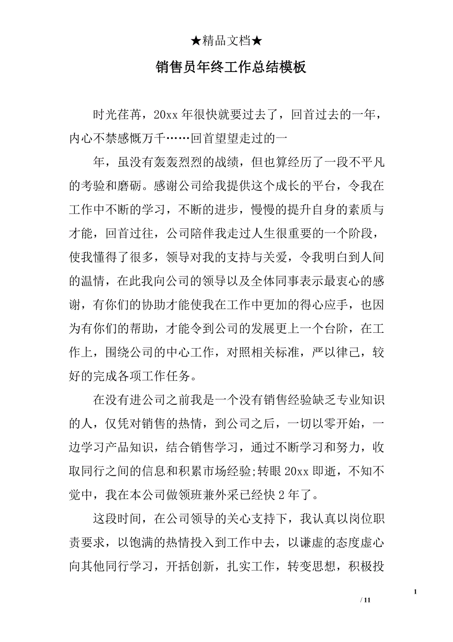 销售员年终工作总结模板精选_第1页