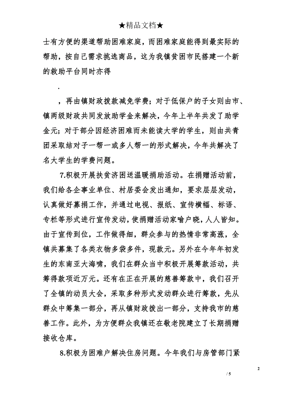 &#215;&#215;年度乡镇民政工作总结_第2页