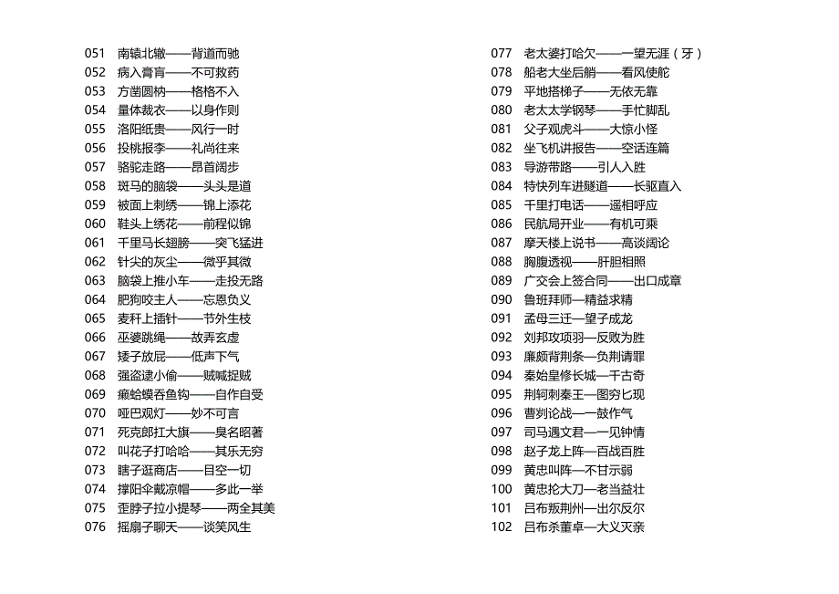 常用成语歇后语大全_第2页