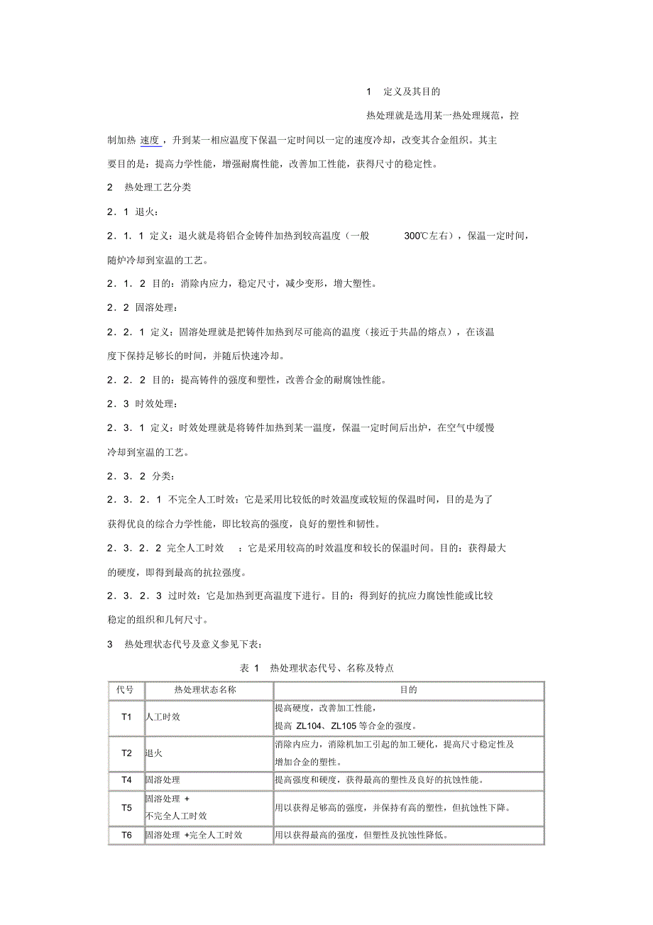 铝合金铸件热处理操作规程_第1页