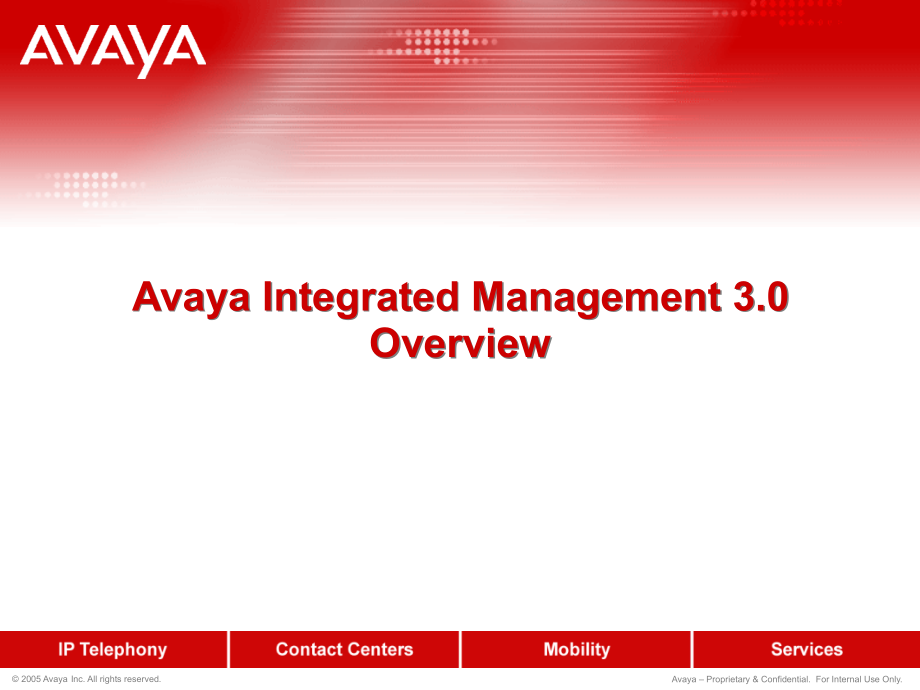 Avaya 集成与网管培训胶片_第1页