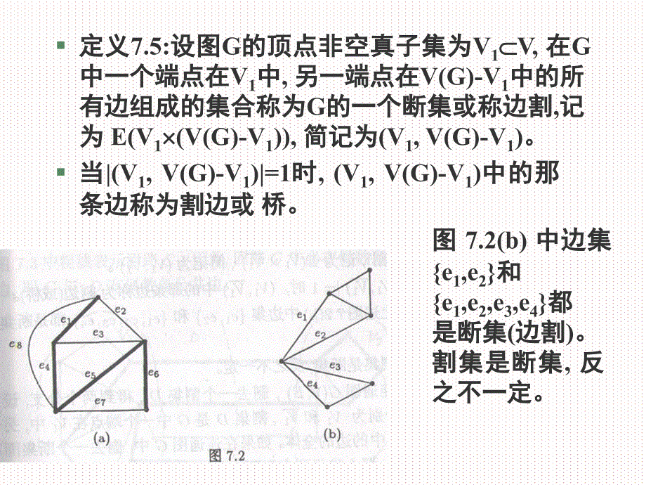 定义7.5设图g的顶点非空真子集为v1v,在g中一个端_第1页