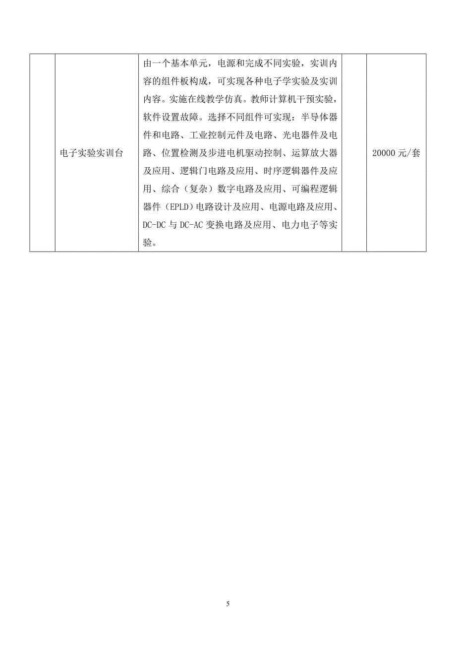 电工电子实训基地建设项目设备配置总体方案_第5页