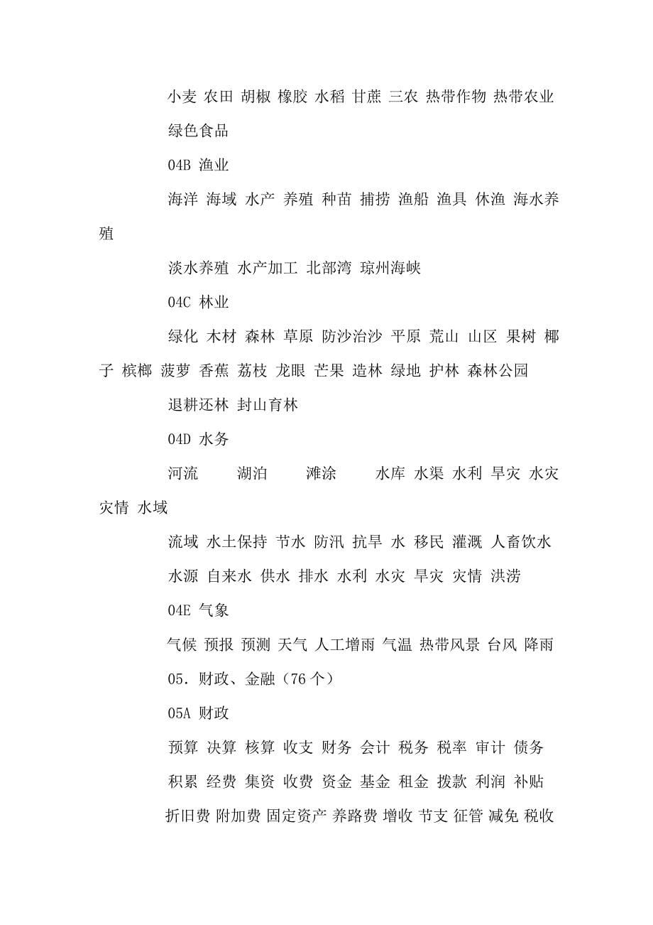 海南省人民政府公文主题词表_第5页