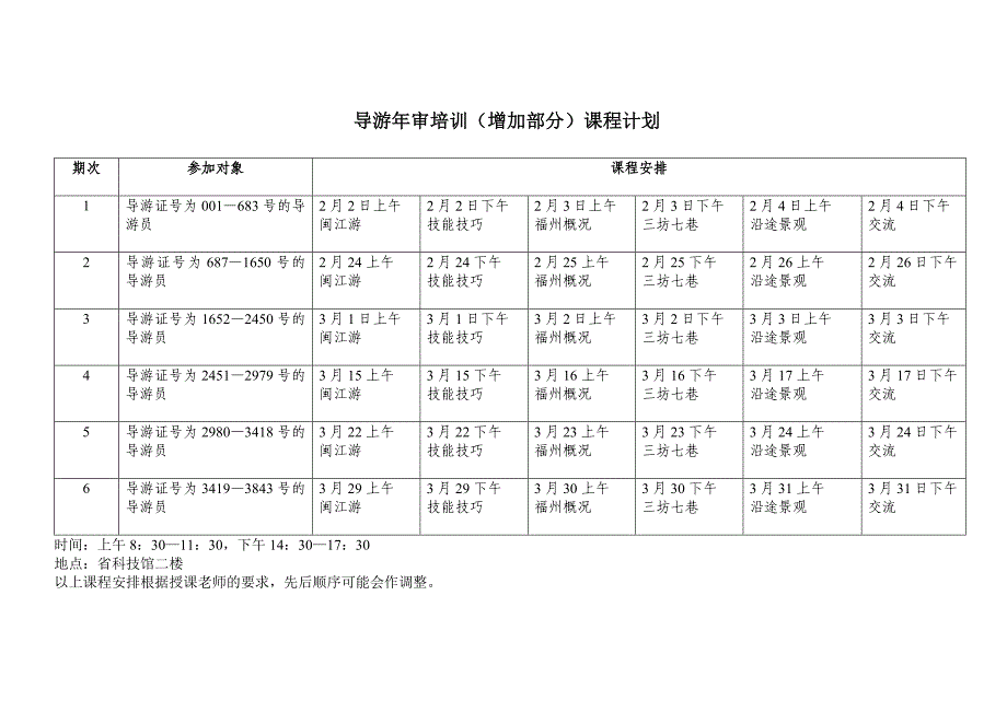 导游年审培训（增加部分）课程计划_第1页