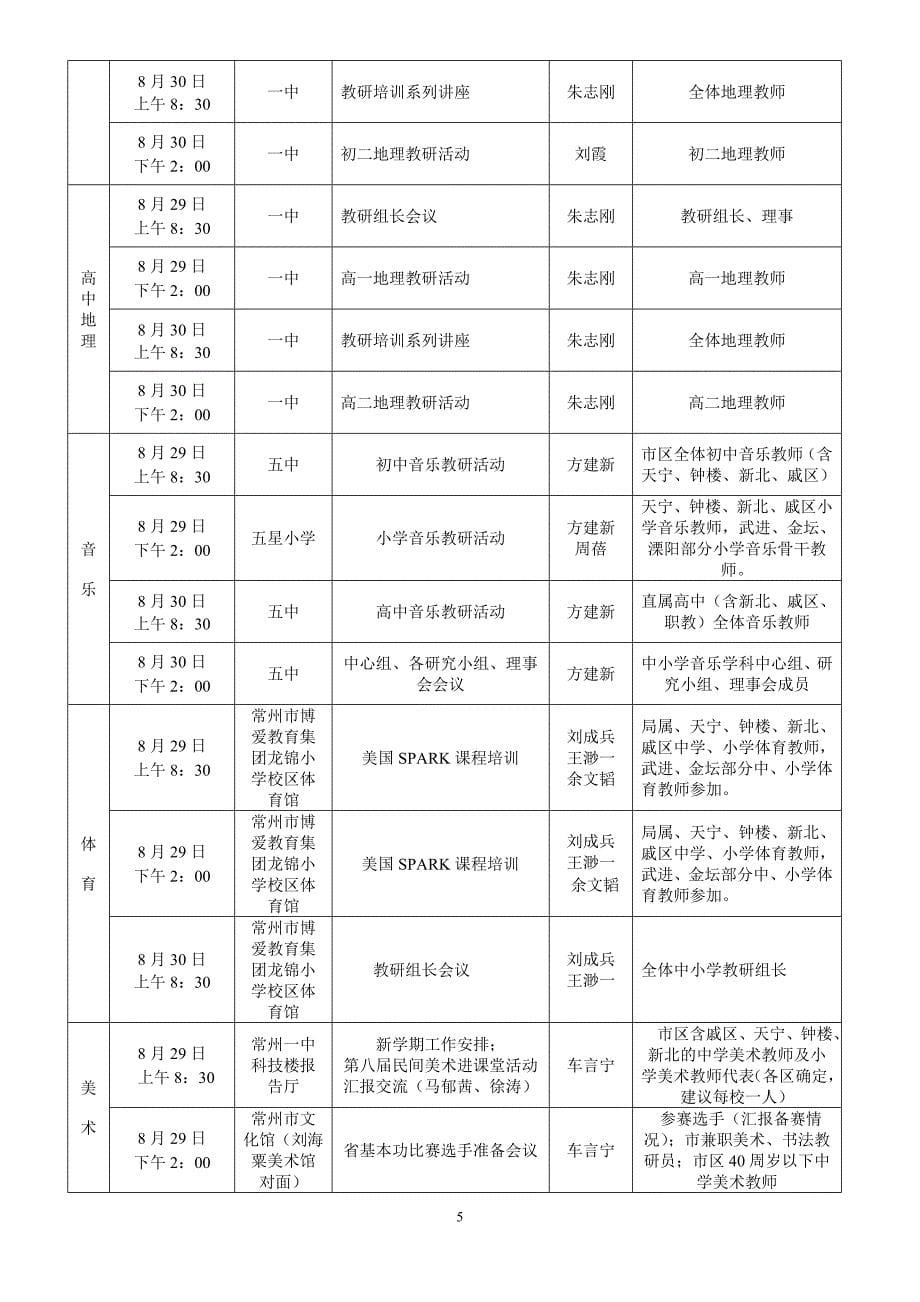 开学初教研活动安排（29-30日）_第5页