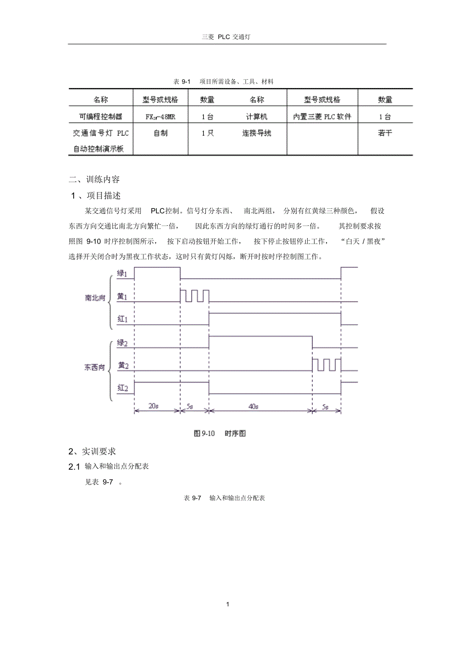 用三菱PLC控制交通灯_第1页