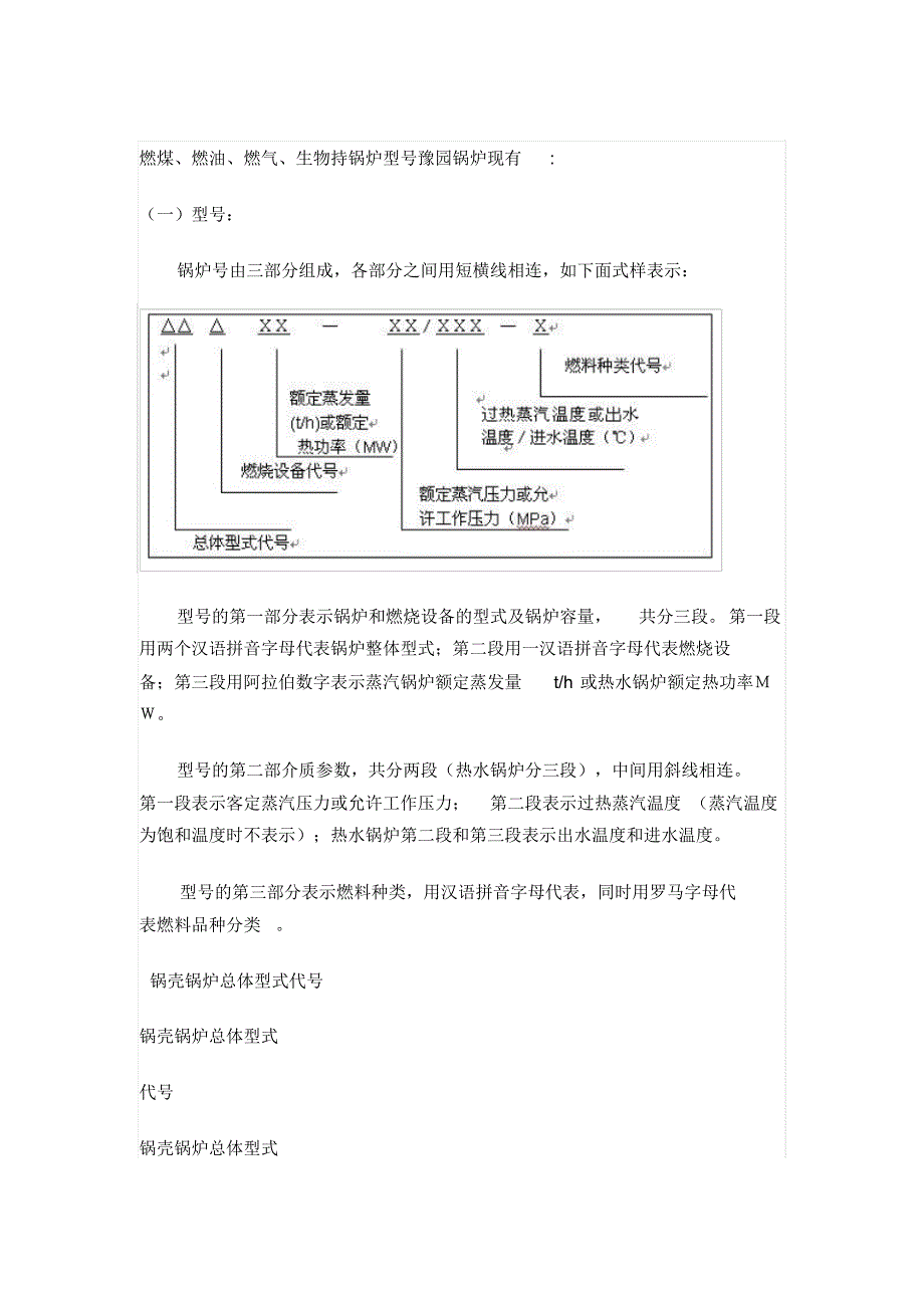 锅炉型号编码简写字母大全_第1页
