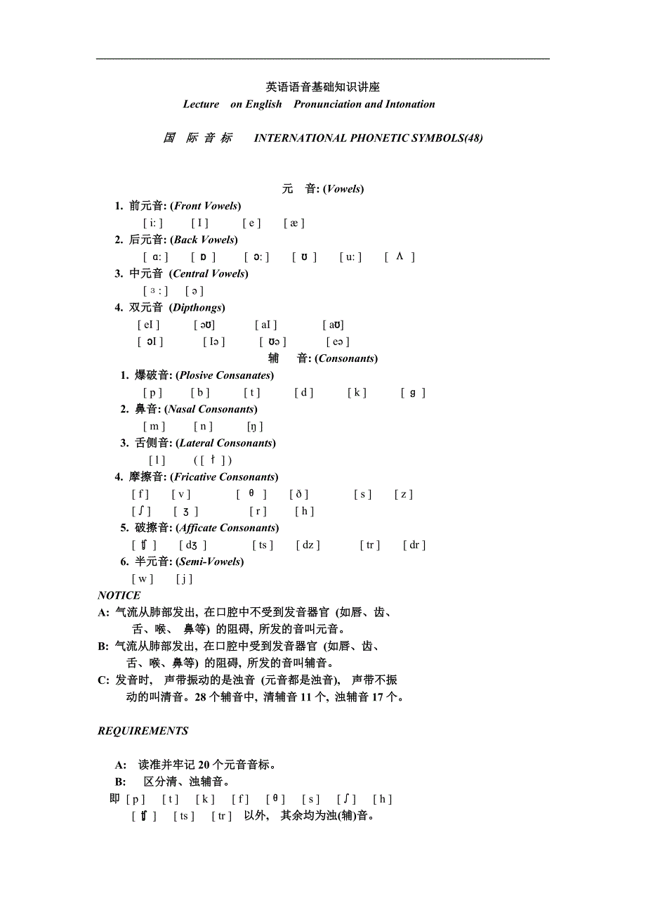 英语语音基础知识讲座_第1页