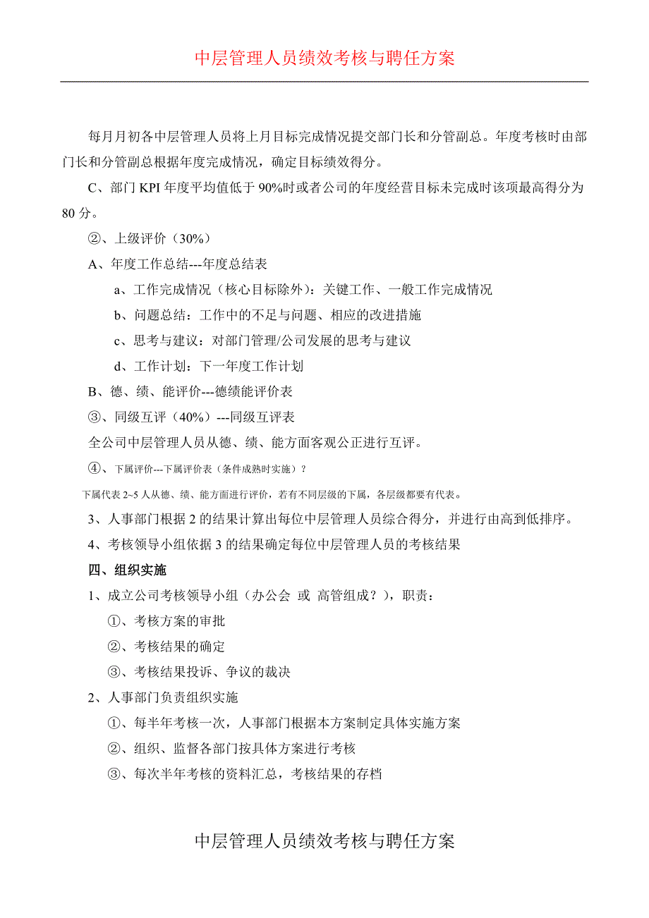 中层管理人员考核与聘任方案_第2页