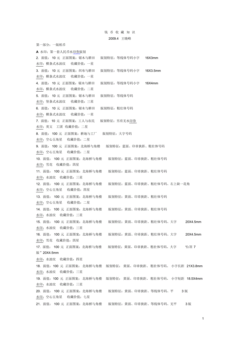 重要钱币收藏资料_第1页