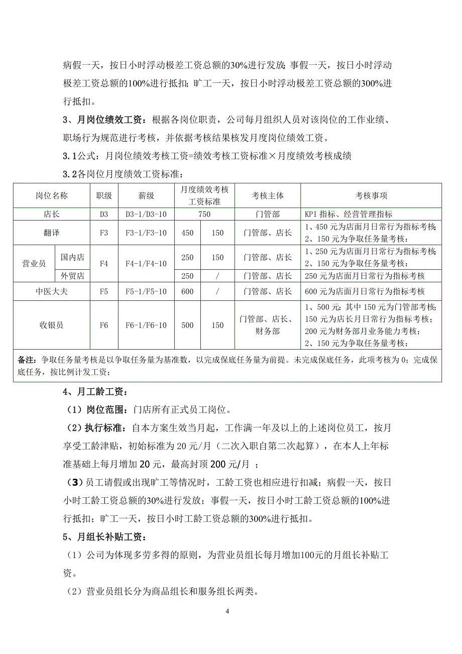 门店薪酬绩效考核制度-适用杭州_第4页