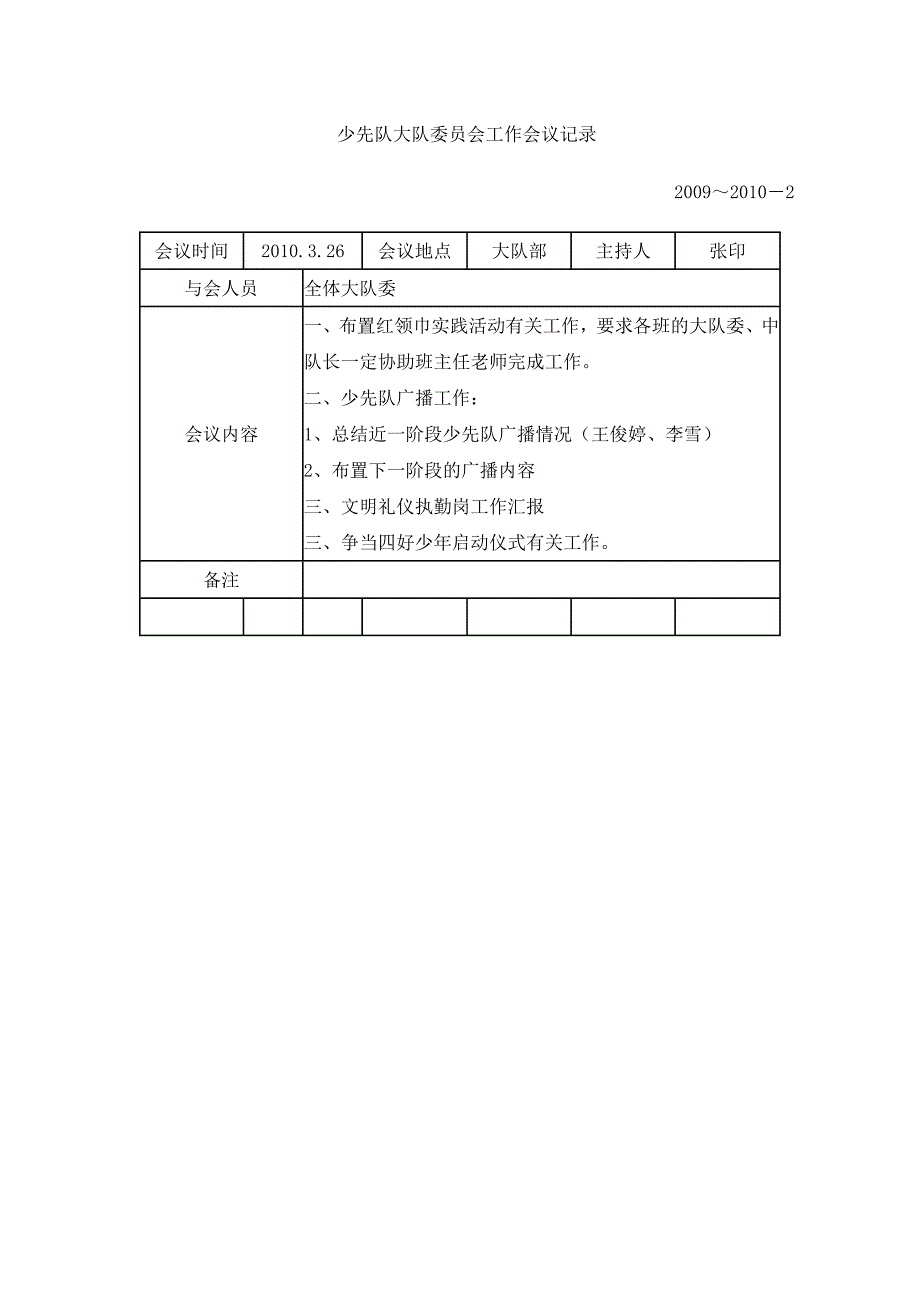 少先队大队委员会工作会议记录_第4页