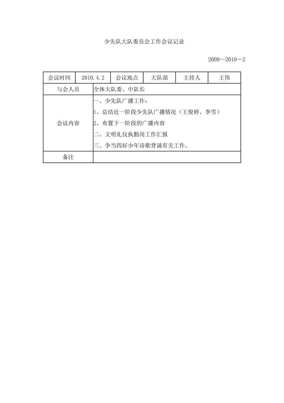 少先队大队委员会工作会议记录_第5页