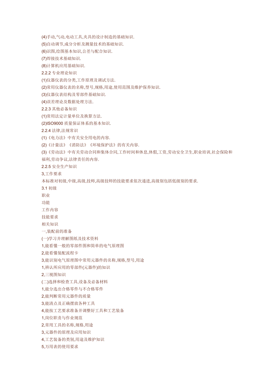 电子仪器仪表装配工国家职业标准_第2页