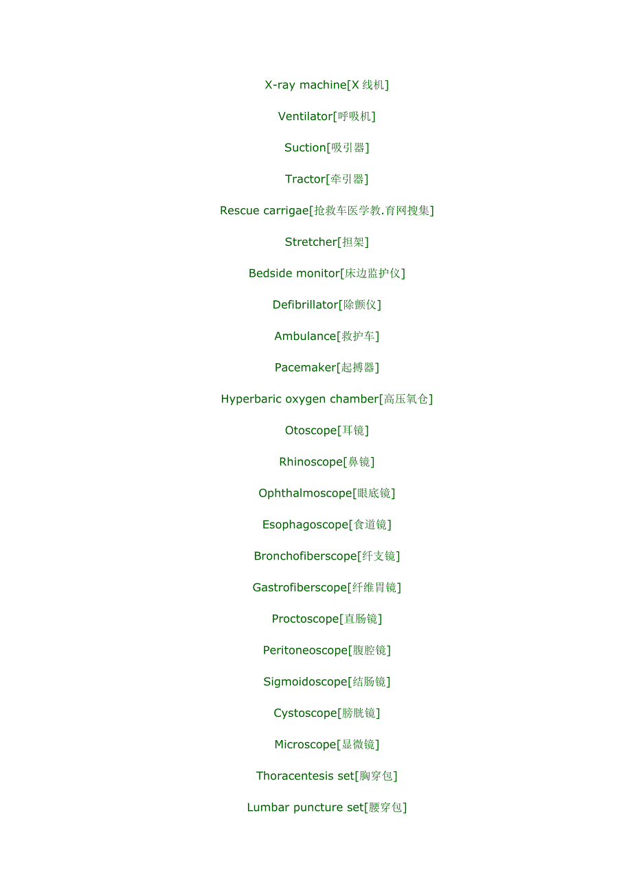 医院日常用品和设备英文单词_第4页